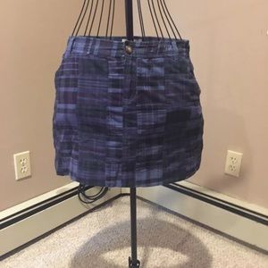 Old Navy mini skirt, size 8, blue plaid, pre owned